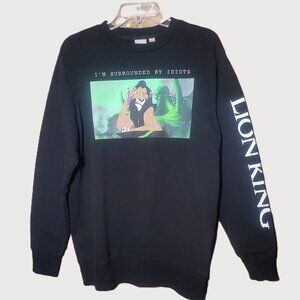 Disney's Lion King "I'm Surrounded by Idiots" Crewneck Black Sweatshirt - S/M